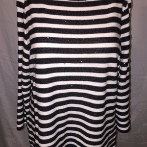 Talbots Sparkling Tunic Black & White